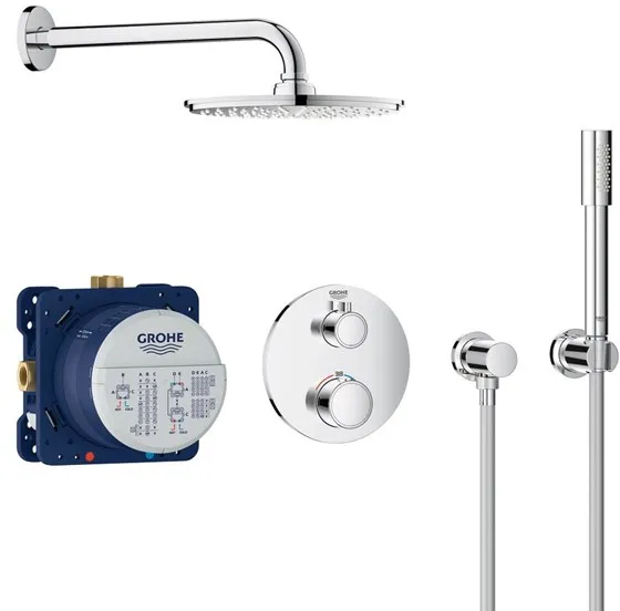 Grohe Grohtherm Duschset med Rainshower Cosmopolitan 210, Krom